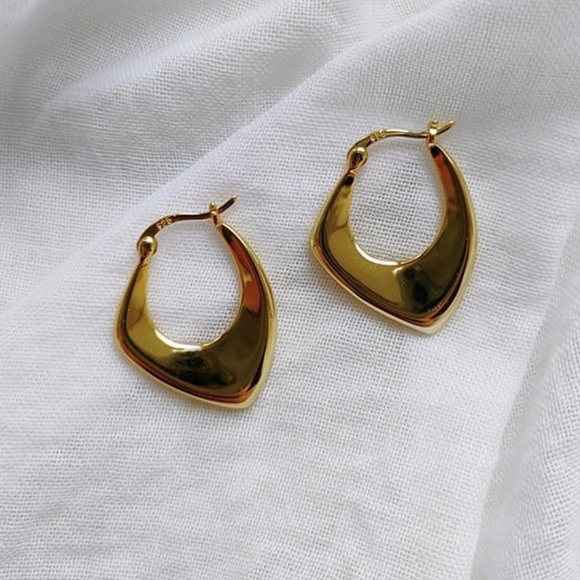 NEW 925 STERLING SILVER IRREGULAR EARRINGS - Picture 3 of 5